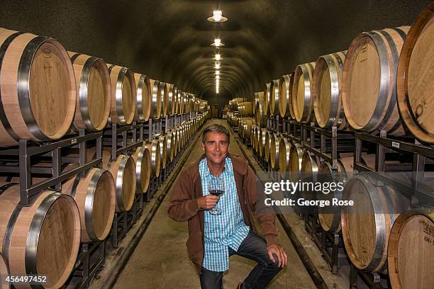 Eric Flanagan, proprietor of Flanagan Vineyards Estate in Bennett Valley, is viewed in the winery barrel room on September 3 near Santa Rosa,...