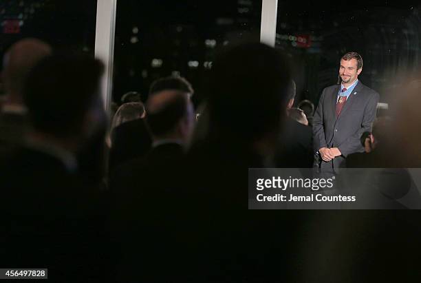 Congressional Medal of Honor Recipient and Honoree Sal Giunta is honored during the 2014 "Working for Wellness And Beyond" Gala at Mandarin Oriental...