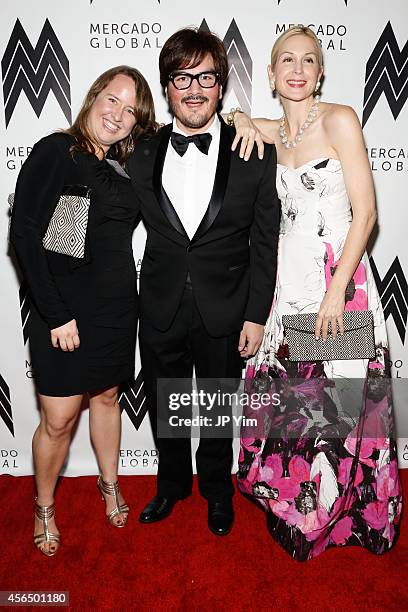 Ruth DeGolia, Rodolfo de Rothschild and Kelly Rutherford attend the Mercado Global Fashion Forward Gala at Hotel Americano on October 1, 2014 in New...