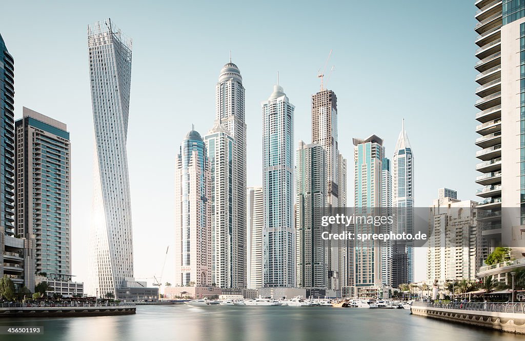 Dubai marina futuristic buildings