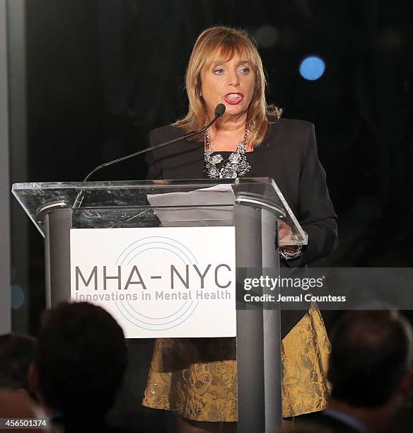President and CEO, MHA-NYC Giselle Stolper speaks during the 2014 "Working for Wellness And Beyond" Gala at Mandarin Oriental Hotel on October 1,...