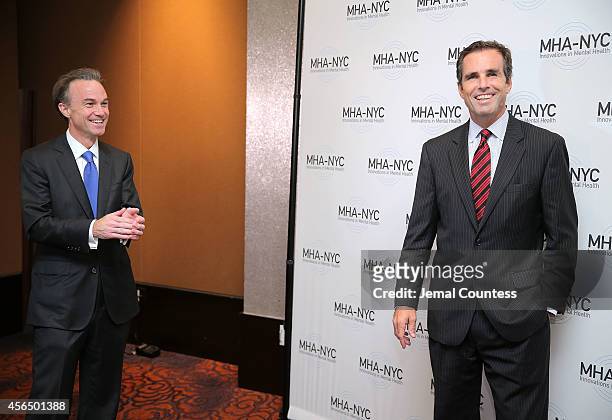 President of Morgan Stanley Wealth Management and Investment Management Greg Fleming and Journalist and Gala host Bob Woodruff attend the 2014...