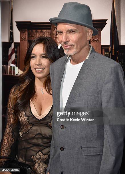 Connie Angland and actor Billy Bob Thornton attend the Premiere of Warner Bros. Pictures and Village Roadshow Pictures' "The Judge" at AMPAS Samuel...