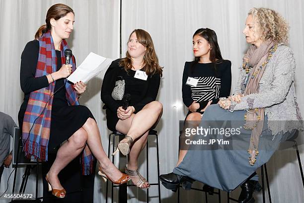 Soraya Daravi, Ruth DeGolia, Anh-Thu Nguyen and Sass Brown attend the Mercado Global Fashion Forward Gala at Hotel Americano on October 1, 2014 in...