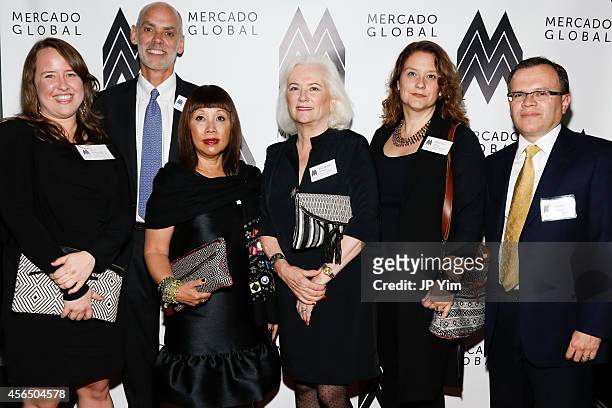 Ruth DeGolia, Gerrard Beeney, Marilyn Harrison, Elizabeth Bailey, Rachel Berg and Henry Webb attend the Mercado Global Fashion Forward Gala at Hotel...