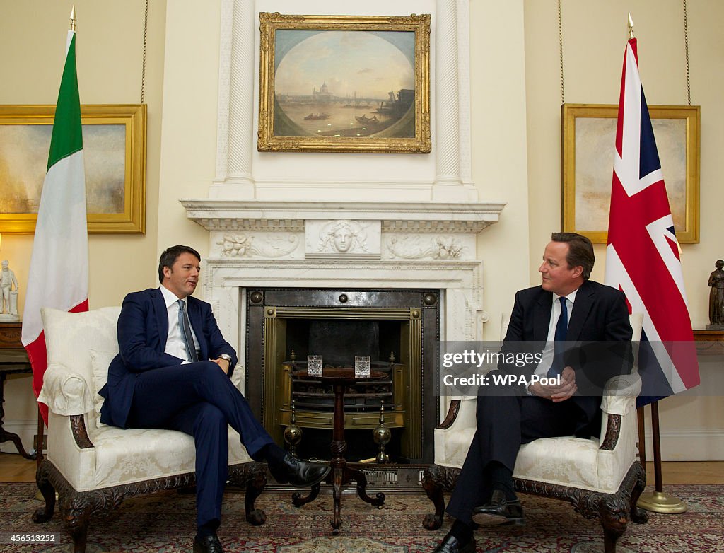 Prime Minister David Cameron Meets Italian Prime Minister Matteo Renzi