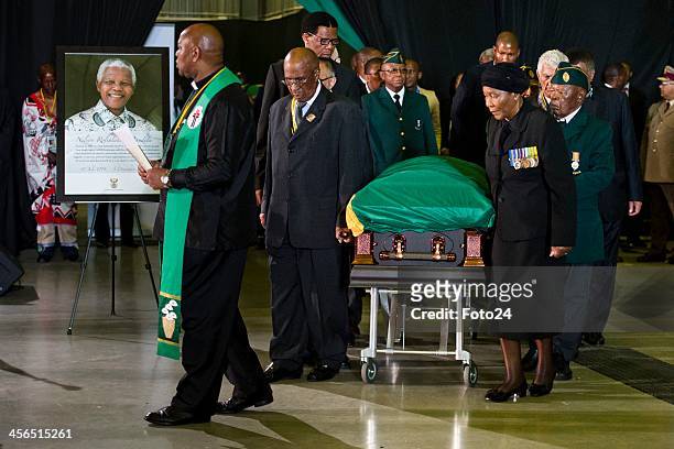 The ANC official send-off ceremony for Nelson Mandela at the Waterkloof Air Base on December 14, 2013 in Pretoria, South Africa. World icon, Nelson...