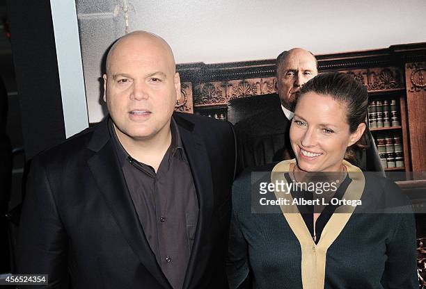 Actor Vincent D'Onofrio and Carin Van Der Donk arrive for the Premiere Of Warner Bros. Pictures And Village Roadshow Pictures' "The Judge" held at...