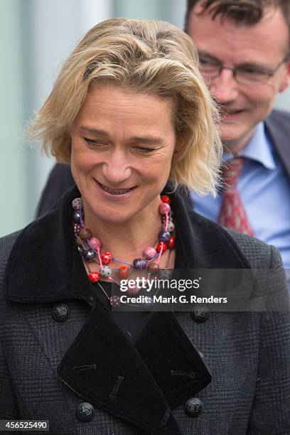 Belgian artist Delphine Boel leaves the courthouse after the pleadings in the case of Delphine Boel to contest the paternity of her father Jacques...