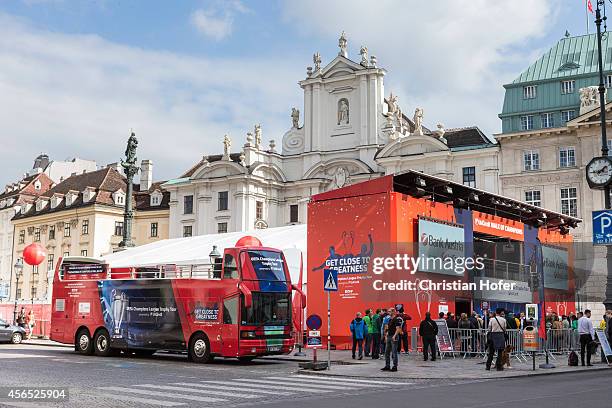 General views of the Unicredit UEFA Champions League Trophy Tour on October 2 in Vienna, Austria.
