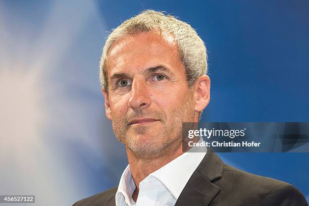 Ambassador Michael Konsel attends the press conference prior to the Unicredit UEFA Champions League Trophy Tour on October 2, 2014 in Vienna, Austria.