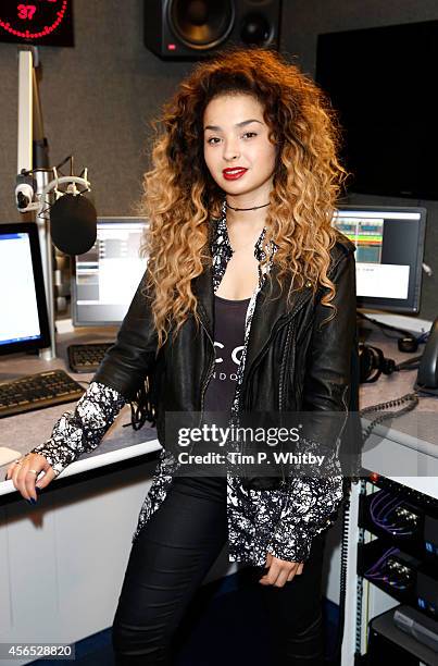 Ella Eyre visits Kiss FM Studio's on October 2, 2014 in London, England.