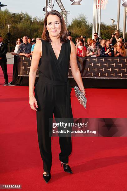 Anne Will attends the red carpet of the Deutscher Fernsehpreis 2014 on October 02, 2014 in Cologne, Germany.