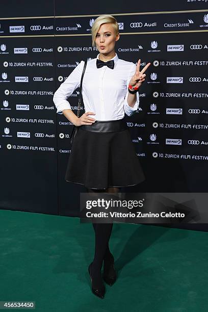 Dominique Rinderknecht attends the '10 Years Anniversary ZFF' Green Carpet Arrivals during Day 8 of Zurich Film Festival 2014 on October 2, 2014 in...