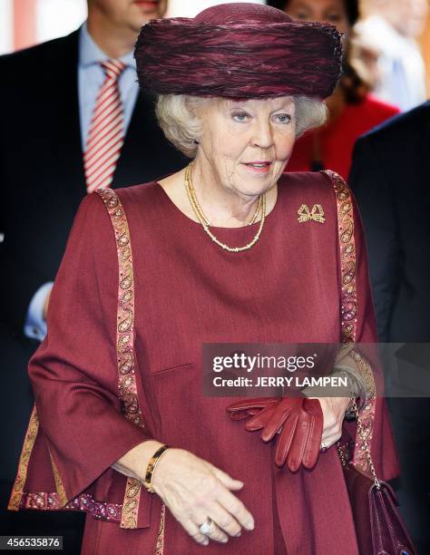 Princess Beatrix of the Netherlands attends the ceremony of the Max van der Stoel Awards at Het Spaansche Hof, The Hague, on 2 October 2014. The...