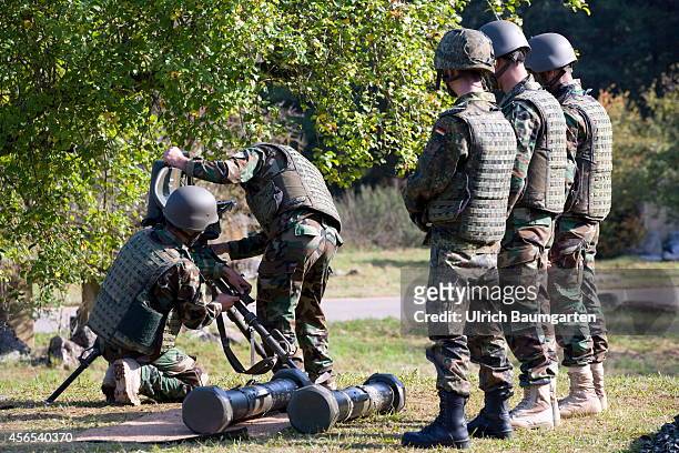 Training of Peshmerga soldiers on the antitank weapon Milan in the Infantry School Hammelburg, on October 02, 2014 in Hammelburg, Germany.