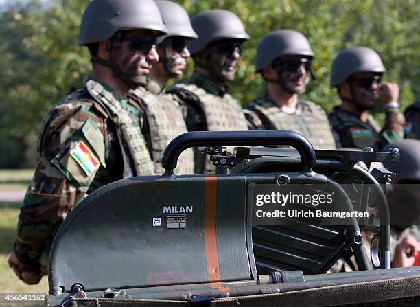 Training of Peshmerga soldiers on the antitank weapon Milan in the Infantry School Hammelburg, on October 02, 2014 in Hammelburg, Germany.