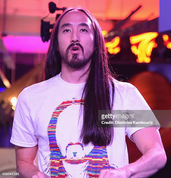 Steve Aoki performs during The MLB Fan Cave Concert Series Presents: Steve Aoki at MLB Fan Cave on October 2, 2014 in New York City.