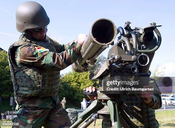 Training of Peshmerga soldiers on the antitank weapon Milan in the Infantry School Hammelburg, on October 02, 2014 in Hammelburg, Germany.