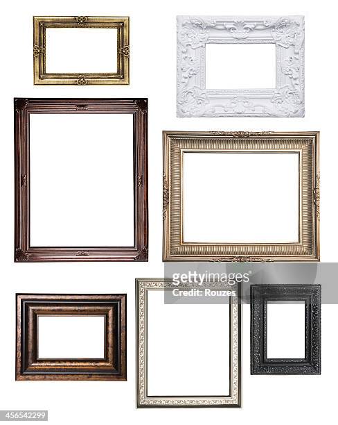 various empty classical frame collections - picture frame white background stock pictures, royalty-free photos & images