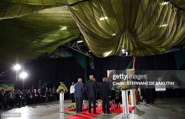 General view of a Farewell Service for South African former president Nelson Mandela on December 14, 2013 at the Waterkloof air force base in...