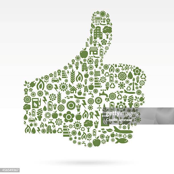 ecology thumbs up - water efficient stock illustrations