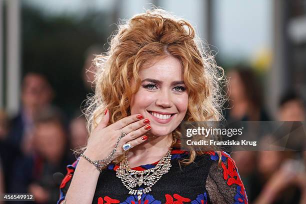 Palina Rojinski attends the red carpet of the Deutscher Fernsehpreis 2014 on October 02, 2014 in Cologne, Germany.