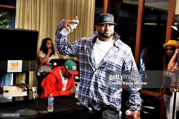 Rapper Ghostface Killah of the Wu-Tang Clan poses at a press conference to announce they have signed with Warner Bros. Records at Warner Bros....