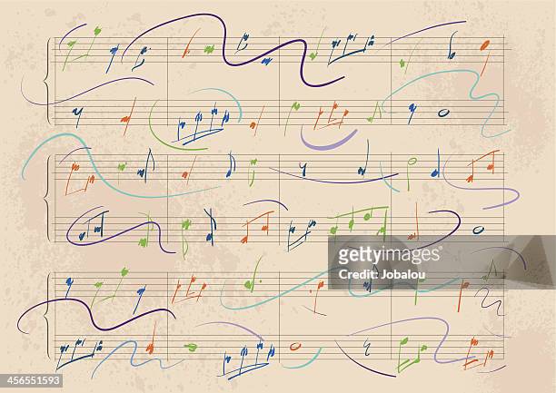 dynamic musical score - sheet music stock illustrations