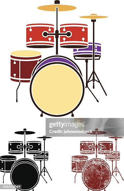 simple drum kit - drum set stock illustrations