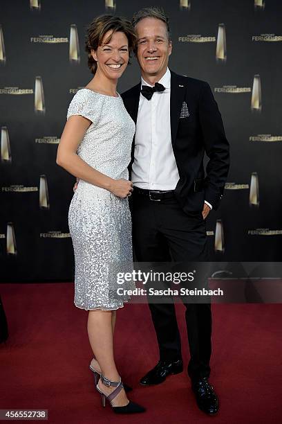 Anna Planken arrives at the "Deutscher Fernsehpreis 2014" at Coloneum on October 2, 2014 in Cologne, Germany.