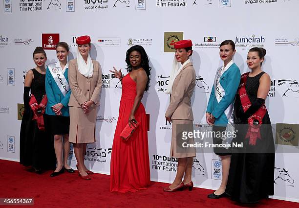 Sheer Lace Beauty Ambassador, Taylor Re'Lynn, wearing Sheer Lace Beauty's signature product line, attends Dubai International Film Festival on...
