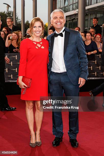 Andreas von Thien and guest attend the red carpet of the Deutscher Fernsehpreis 2014 on October 02, 2014 in Cologne, Germany.