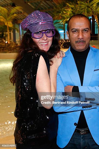 Actor Pascal Legitimus and his wife Adriana Santini attend the 1st wedding anniversary party of actress Cyrielle Clair and businessman Michel...