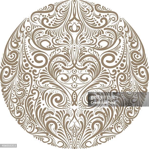 ornate circle - illustration - art nouveau stock illustrations
