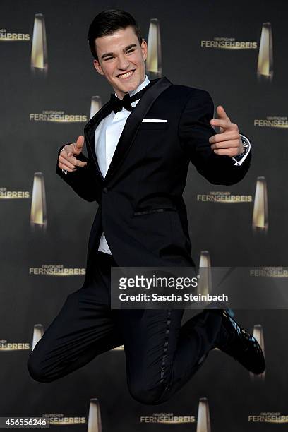 Patrick Moelleken reacts prior to the "Deutscher Fernsehpreis 2014" at Coloneum on October 2, 2014 in Cologne, Germany.