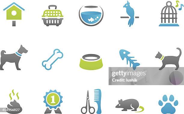 stampico icons-haustiere - fishbowl stock-grafiken, -clipart, -cartoons und -symbole