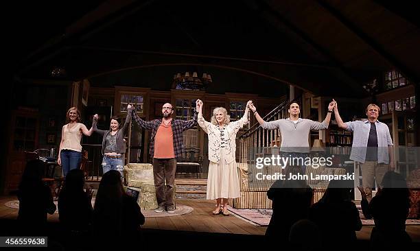 Kate Jennings Grant, Sarah Steele, Eric Lange, Blythe Danner, Daniel Sunjata and David Rasche perform during the "The Country House" Opening Night -...