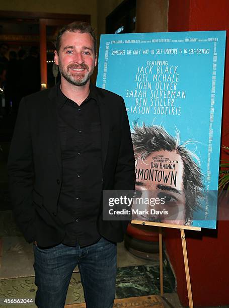 Actor Dan Harmon poses at the special screening of The Orchard's 'Harmontown" held at the Vista Theatre on October 2, 2014 in Los Angeles, California.