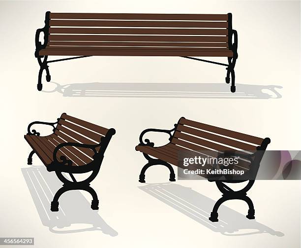 ilustraciones, imágenes clip art, dibujos animados e iconos de stock de banco del parque - park bench