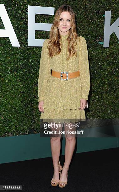 Actress Liana Liberato arrives at Michael Kors Celebrates The Launch Of Claiborne Swanson Frank's "Young Hollywood" Portrait Book on October 2, 2014...