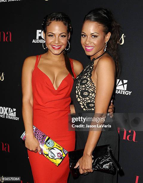 Actress Christina Milian and sister Danielle Flores attend the Latina Magazine "Hollywood Hot List" party at Sunset Tower Hotel on October 2, 2014 in...