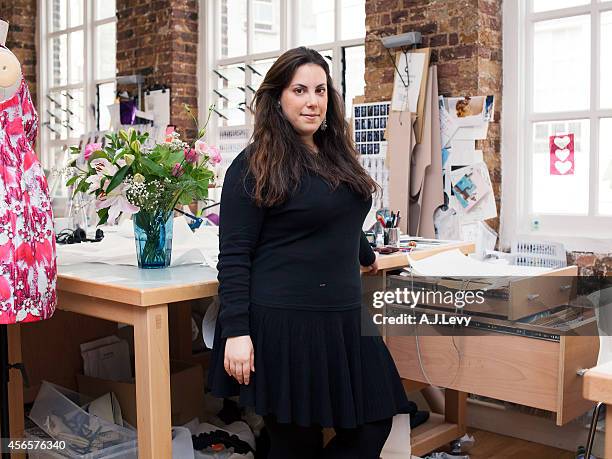 Fashion designer Mary Katrantzou is photographed for the Independent in London, England.