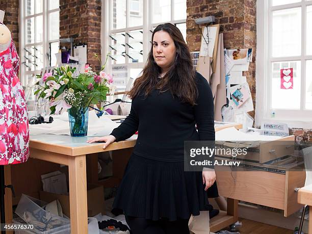 Fashion designer Mary Katrantzou is photographed for the Independent in London, England.
