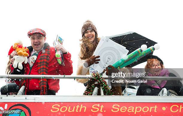 Anthony Laciura, Carol Alt and Sally Jesse Raphael attends 2013 CitySightseeing New York holiday toy drive at PAL's Harlem Center on December 14,...