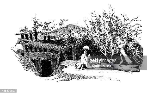 stockillustraties, clipart, cartoons en iconen met armenian house on mountains - armenia girls