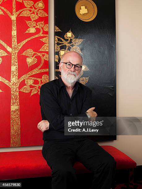 Writer Terry Pratchett is photographed for the Telegraph in London, England.