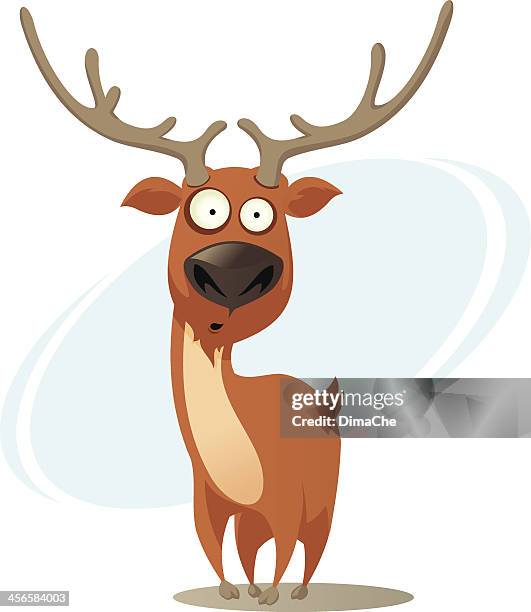 ilustraciones, imágenes clip art, dibujos animados e iconos de stock de ciervo de historieta - antler