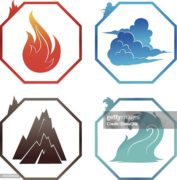 vector illustration of the four elements - the four elements stock illustrations