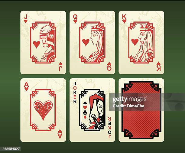 illustrations, cliparts, dessins animés et icônes de jeu de cartes (coeur - dirty playing cards